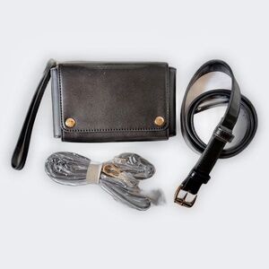 Small Black Waist Bag/Crossbody/Clutch
